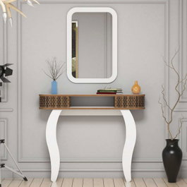 Hanah Home Damla - Aparador Blanco con Espejo